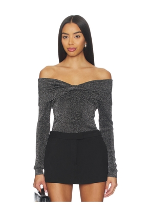 Central Park West Colette Ribbed Lurex Sweater in Black. Size S. Also in XS, L.