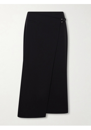 ST. AGNI - Wool Midi Wrap Skirt - Black - xx small,x small,small,medium,large,x large