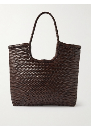 Dragon Diffusion - Ns Diagonal Triple Jump Woven Leather Tote - Brown - One size