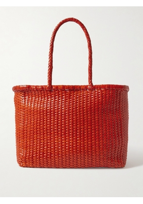 Dragon Diffusion - B Weave Big Woven Leather Tote - Orange - One size