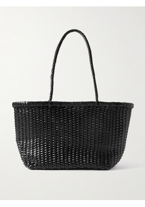 Dragon Diffusion - B Weave Small Woven Leather Tote - Black - One size