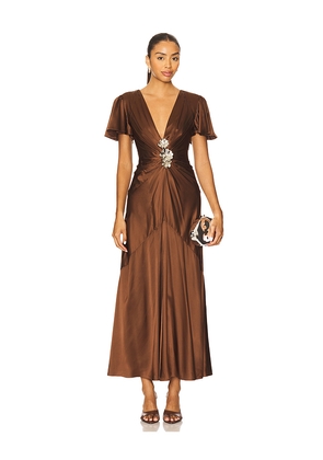 Cinq a Sept Kordyn Dress in Brown. Size 00. Also in 2, 4, 6.