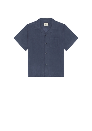 Bather Wool Gauze Camp Shirt in Navy. Size M. Also in S, L.