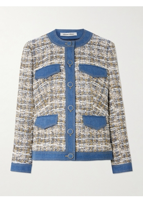 Veronica Beard - Ainslie Denim-trimmed Cotton-blend Tweed Jacket - Blue - US0,US2,US4,US6,US8,US10,US12
