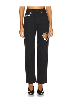 AREA Crystal Heart Jean in Black. Size 24. Also in 25.
