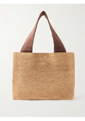 The Row - Loretta Leather- And Webbing-trimmed Raffia Tote - Neutrals - One size