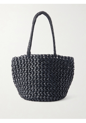 The Row - Estelle Leather-trimmed Raffia Tote - Black - One size