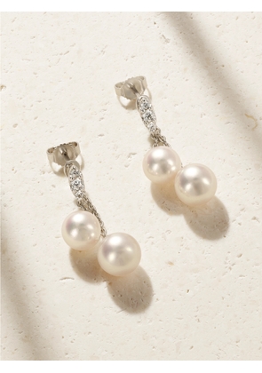 Mikimoto - 18-karat White Gold, Diamond And Pearl Earrings - One size