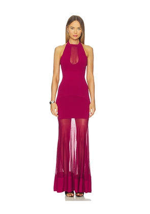 Dodiee Charlene Halter Dress in Wine. Size M. Also in L, S, XS.