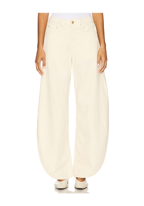 DL1961 Rori High Rise Barrel Jeans in Beige. Size 25. Also in 26, 27, 28, 29, 30, 31, 32.