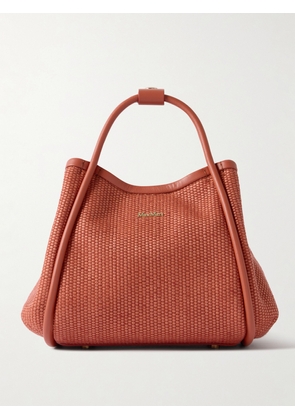 Max Mara - Marine Extra Small Leather-trimmed Faux Raffia Tote - Red - One size