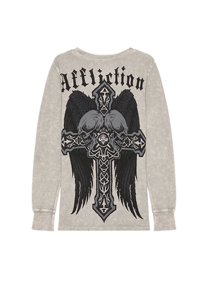 Affliction Seeker Long Sleeve Thermal Tee in Grey. Size S. Also in XL/1X.