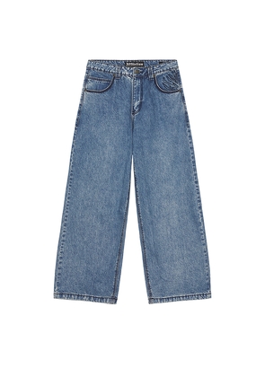 Affliction Tribal & Wings Extra Wide Jeans in Blue. Size 34. Also in 36.