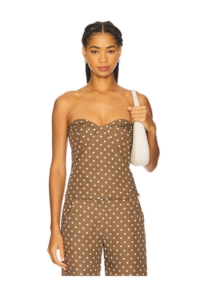 Amanda Uprichard x REVOLVE Soho Top in Brown. Size M. Also in S, XS.