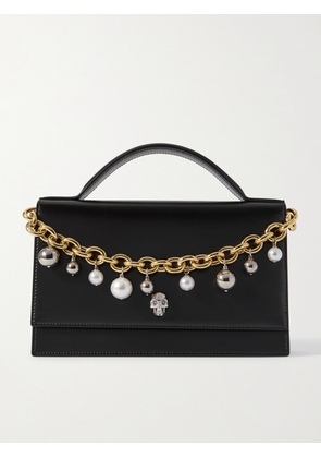 MCQUEEN - Skull Leather Clutch - Black - One size
