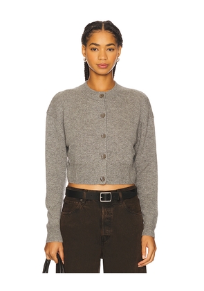 Autumn Cashmere Cropped Cardigan in Grey. Size L. Also in XS, S, M.