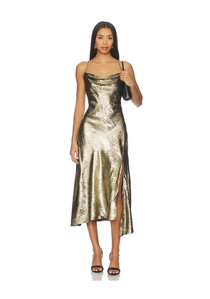 ASTR the Label Gaia Dress in Metallic Gold. Size M. Also in L, XS.