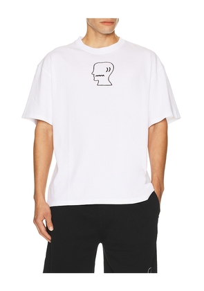 Brain Dead Logohead Tee in White. Size M. Also in S, L.