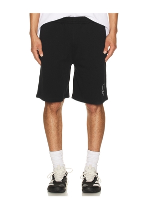 Brain Dead Logohead Rugby Short in Black. Size M. Also in XL/1X.