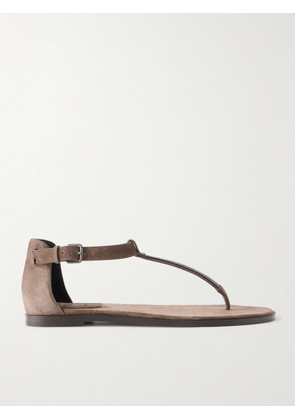 Brunello Cucinelli - Bead-embellished Suede Sandals - Brown - IT36,IT36.5,IT37,IT37.5,IT38,IT38.5,IT39,IT39.5,IT40,IT40.5,IT41