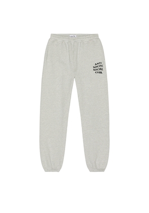 Anti Social Social Club Embroidered Sweats in Light Grey. Size S. Also in L.
