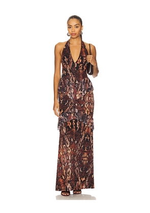 AFRM Athens Crochet Lace Maxi Dress in Brown. Size L. Also in 1X, M, S, XL, XS, XXS.