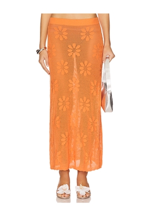 ASTA RESORT Bruna Crochet Skirt in Orange. Size M. Also in XS, S, L, XL.