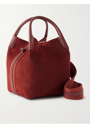 Loro Piana - Bale Small Leather And Canvas-trimmed Nubuck Tote - Brown - One size