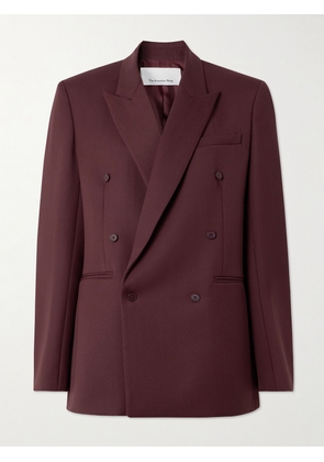 The Frankie Shop - Monterey Oversized Double-breasted Woven Blazer - Burgundy - XXS,XS,S,M,L