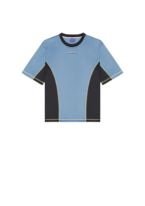 Badfriend Bar Logo Cover Stitch Jersey in Blue. Size M. Also in S, L.