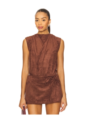 Amanda Uprichard x REVOLVE Freya Suede Top in Chocolate. Size M. Also in L, S, XL, XS.