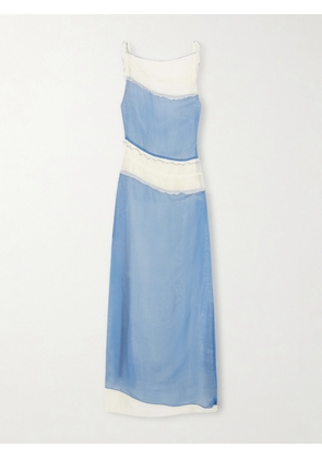 SIR. - Aurelia Paneled Chiffon Midi Dress - Blue - 00,0,1,2,3,4
