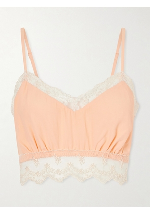 Simone Rocha - Lace-trimmed Crepe De Chine Bralette - Orange - UK 4,UK 6,UK 8,UK 10,UK 12,UK 14