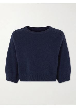 KHAITE - Lorelai Cropped Wool And Cashmere-blend Sweater - Blue - x small,small,medium,large