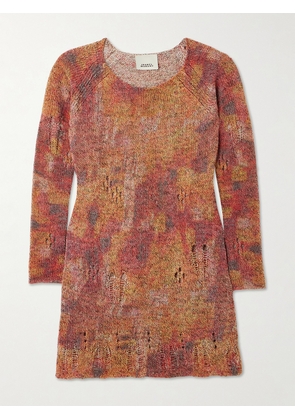 Isabel Marant - Hymira Distressed Knitted Mini Dress - Orange - FR 34,FR 36,FR 38,FR 40,FR 42