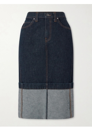 KHAITE - Kilian Denim Midi Skirt - Blue - 24,25,26,27,28,29,30,31,32