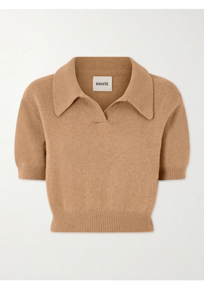 KHAITE - Leni Cropped Wool And Cashmere-blend Sweater - Brown - x small,small,medium,large