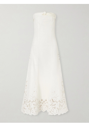 Cult Gaia - Kellan Embroidered Linen Midi Dress - Off-white - US0,US2,US4,US6