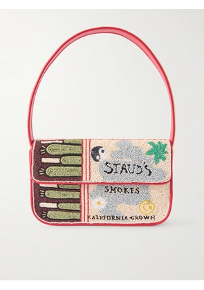 STAUD - Tommy Beaded Embroidered Satin Shoulder Bag - Multi - One size