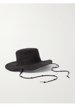 STAUD - Coast Suede-trimmed Cotton-canvas Bucket Hat - Brown - One size