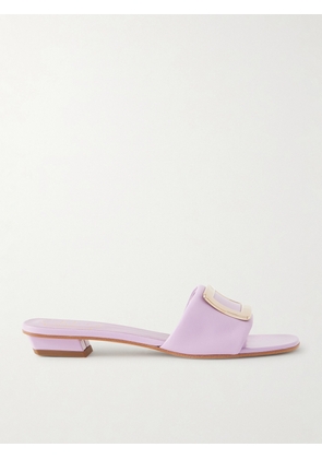 Roger Vivier - 20 Buckled Padded-leather Mules - Purple - IT36,IT36.5,IT37,IT37.5,IT38,IT38.5,IT39,IT39.5,IT40,IT40.5,IT41,IT41.5,IT42