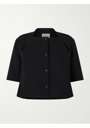 KHAITE - Franc Cropped Crepe Jacket - Black - US0,US2,US4,US6,US8,US10