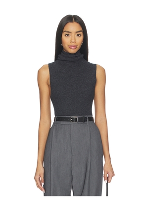 EAVES Makena Sleeveless Turtleneck in Charcoal. Size M. Also in S, L, XL.