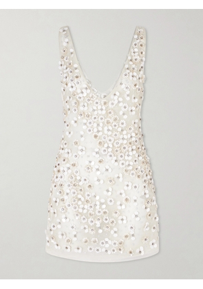 Cult Gaia - Sapphira Floral-embellished Silk-organza Mini Dress - Off-white - xx small,x small,small,medium,x large