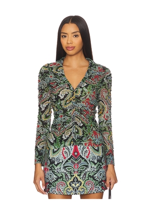 Alice + Olivia Portia Ruched Top in Multi. Size S. Also in M, XS.