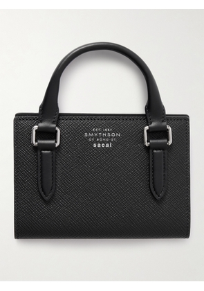 Smythson - + Sacai Textured-leather Passport Holder - Black - One size