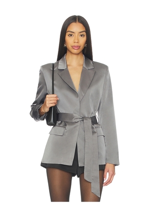 ALL THE WAYS Marilyn Tie Blazer in Grey. Size M. Also in L, S, XL, XS, XXS.