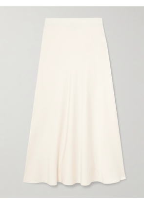 Allude - Stretch-silk Satin Midi Skirt - Ivory - x small,small,medium,large,x large