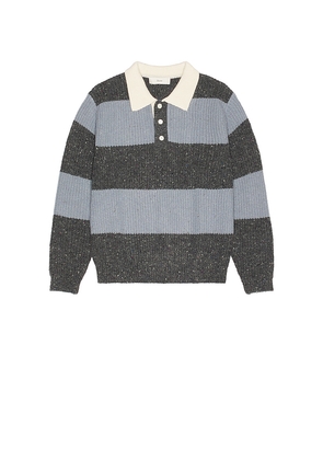 Dunst Chunky Rugby Sweater in Blue. Size M. Also in L, S.