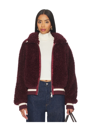 Essentiel Antwerp Iwill Faux Fur Jacket in Burgundy. Size S. Also in M, XS.